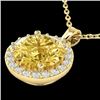 2 CTW Citrine & Halo VS/SI Diamond Micro Pave Necklace Solitaire 18K Yellow Gold - REF-41Y3N - 21559