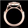 1.12 CTW VS/SI Diamond Solitaire Art Deco Ring 18K Rose Gold - REF-250F2M - 36978
