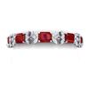 Image 1 : 38.13 CTW Royalty Ruby & VS Diamond Bracelet 18K White Gold - REF-490F9M - 39393