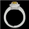 Image 2 : 1.4 CTW Certified Si Fancy Intense Yellow Diamond Solitaire Halo Ring 10K White Gold - REF-180Y2N - 