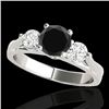 Image 1 : 1.5 CTW Certified Vs Black Diamond 3 Stone Ring 10K White Gold - REF-92M2F - 35370