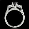 Image 2 : 1.5 CTW Certified Vs Black Diamond 3 Stone Ring 10K White Gold - REF-92M2F - 35370