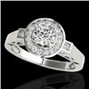 Image 1 : 1.5 CTW H-SI/I Certified Diamond Solitaire Halo Ring 10K White Gold - REF-180M2F - 34567