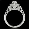 Image 2 : 1.5 CTW H-SI/I Certified Diamond Solitaire Halo Ring 10K White Gold - REF-180M2F - 34567