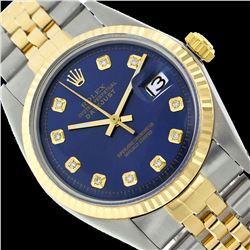 Rolex Men's Two Tone 14K Gold/SS, QuickSet, Diamond Dial with Fluted Bezel - REF-360X2A