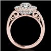Image 2 : 2.25 CTW H-SI/I Certified Diamond Solitaire Halo Ring 10K Rose Gold - REF-218M2F - 34203