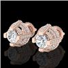 Image 1 : 2.75 CTW VS/SI Diamond Solitaire Micro Pave Stud Earrings 18K Rose Gold - REF-320F2M - 36951