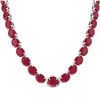 Image 2 : 170 CTW Ruby & VS/SI Diamond Necklace 14K White Gold - REF-993M8F - 22312