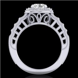 1.53 CTW VS/SI Diamond Art Deco Ring 18K White Gold - REF-454Y5N - 36959