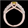 Image 2 : 3.05 CTW Certified Si Fancy Intense Yellow Diamond Solitaire Ring 10K Rose Gold - REF-343N6Y - 35524