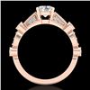 Image 1 : 1.03 CTW VS/SI Diamond Solitaire Art Deco Ring 18K Rose Gold - REF-203N6Y - 36972