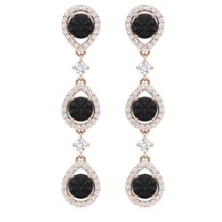 4.7 CTW Certified Black VS Diamond Earrings 18K Rose Gold - REF-209K3R - 39097