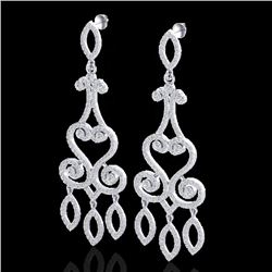 3.25 CTW VS/SI Diamond Certified Micro Pave Designer Earrings 14K White Gold - REF-253M6F - 22415