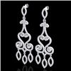 Image 1 : 3.25 CTW VS/SI Diamond Certified Micro Pave Designer Earrings 14K White Gold - REF-253M6F - 22415