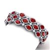 Image 2 : 52.84 CTW Royalty Ruby & VS Diamond Bracelet 18K White Gold - REF-1181M8F - 38889