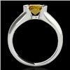 Image 2 : 1 CTW Certified Si Fancy Intense Yellow Diamond Solitaire Ring 10K White Gold - REF-207X3T - 35180