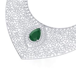 63.93 CTW Royalty Emerald & VS Diamond Necklace 18K White Gold - REF-2690T9X - 39570