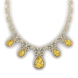 36.1 CTW Royalty Canary Citrine & VS Diamond Necklace 18K Yellow Gold - REF-1022Y8N - 39539