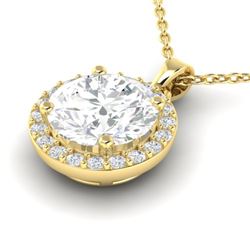 1.75 CTW VS/SI Diamond Certified Pave Necklace 18K Yellow Gold - REF-525W2H - 21569