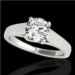 1 CTW H-SI/I Certified Diamond Solitaire Ring 10K White Gold - REF-138K2R - 35525