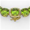 Image 1 : 100 CTW Peridot & VS/SI Diamond Solitaire Necklace 14K Yellow Gold - REF-528N9Y - 23355