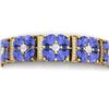 Image 1 : 36.98 CTW Royalty Tanzanite & VS Diamond Bracelet 18K Yellow Gold - REF-718M2F - 39023