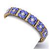 Image 2 : 36.98 CTW Royalty Tanzanite & VS Diamond Bracelet 18K Yellow Gold - REF-718M2F - 39023
