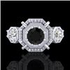 Image 2 : 1.01 CTW Fancy Black Diamond Solitaire Art Deco 3 Stone Ring 18K White Gold - REF-96T4X - 37464