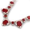 Image 2 : 75.21 CTW Royalty Ruby & VS Diamond Necklace 18K Rose Gold - REF-1363W6H - 38749