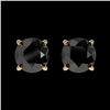 Image 1 : 1.11 CTW Fancy Black VS Diamond Solitaire Stud Earrings 10K Yellow Gold - REF-32M5F - 36589