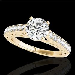 1.4 CTW H-SI/I Certified Diamond Solitaire Ring 10K Yellow Gold - REF-161F8M - 35016