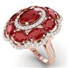 Image 1 : 14.4 CTW Royalty Designer Ruby & VS Diamond Ring 18K Rose Gold - REF-263X6T - 39187