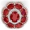 Image 2 : 14.4 CTW Royalty Designer Ruby & VS Diamond Ring 18K Rose Gold - REF-263X6T - 39187