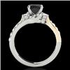 Image 2 : 1.6 CTW Certified Vs Black Diamond Bypass Solitaire Ring Two Tone 10K White & Yellow Gold - REF-77M6