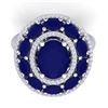 Image 2 : 8.05 CTW Royalty Designer Sapphire & VS Diamond Ring 18K White Gold - REF-143K6R - 39243