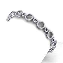 4 CTW Certified SI/I Diamond Halo Bracelet 18K White Gold - REF-271Y4N - 40175