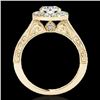 Image 2 : 2.22 CTW H-SI/I Certified Diamond Solitaire Halo Ring 10K Yellow Gold - REF-360Y2N - 33735