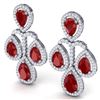 Image 2 : 29.23 CTW Royalty Designer Ruby & VS Diamond Earrings 18K White Gold - REF-509F3M - 39363