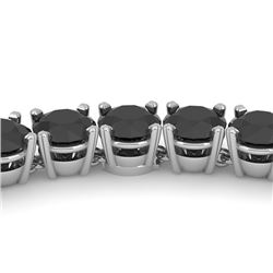 40 CTW Certified Black VS Diamond Necklace 18K White Gold - REF-1400Y2N - 32487