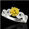 Image 1 : 1.4 CTW Certified Si Fancy Intense Yellow Diamond Solitaire Ring 10K White Gold - REF-162K4R - 35248