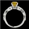 Image 2 : 1.4 CTW Certified Si Fancy Intense Yellow Diamond Solitaire Ring 10K White Gold - REF-162K4R - 35248