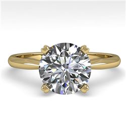 2 CTW Certified VS/SI Diamond Engagement Ring 14K Yellow Gold - REF-1012H5W - 38474