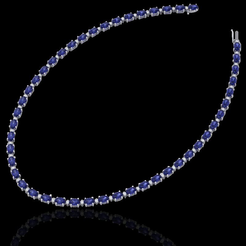 tanzanite tennis necklace, heavy trade 
