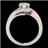 Image 2 : 1.25 CTW H-SI/I Certified Diamond Solitaire Halo Ring Two Tone 10K White & Rose Gold - REF-155K5R - 