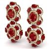 Image 2 : 33.5 CTW Royalty Designer Ruby & VS Diamond Earrings 18K Yellow Gold - REF-518W2H - 39314