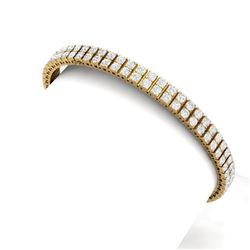 8 CTW Certified SI/I Diamond Bracelet 18K Yellow Gold - REF-402M3F - 39937