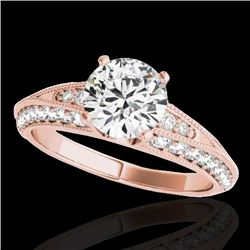 1.58 CTW H-SI/I Certified Diamond Solitaire Antique Ring 10K Rose Gold - REF-172X8T - 34622