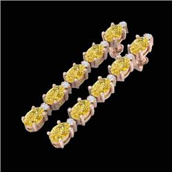 15.47 CTW Citrine & VS/SI Certified Diamond Tennis Earrings 10K Rose Gold - REF-75K6R - 29476