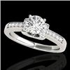 Image 1 : 1.11 CTW H-SI/I Certified Diamond Solitairering Two Tone 10K White Gold - REF-156M4F - 34828