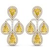 Image 1 : 27.85 CTW Royalty Canary Citrine & VS Diamond Earrings 18K Yellow Gold - REF-409K3R - 39374